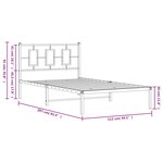 vidaXL Cadre de lit métal avec tête de lit noir 107x203 cm