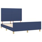 vidaXL Cadre de lit avec tête de lit Bleu 140x190 cm Tissu