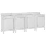 vidaXL Évier de cuisine commercial 240x60x96 cm Acier inoxydable