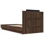 vidaXL Cadre de lit tête de lit et lumières LED chêne marron 90x200 cm