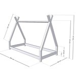 Lit tipi enfant NAKANA 90 x 200 beige