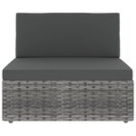 vidaXL Salon de jardin 10 Pièces avec coussins Gris Résine tressée