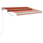 vidaXL Auvent rétractable automatique et poteaux 3x2 5 m Orange marron
