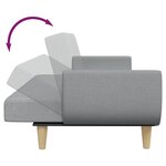 vidaXL Canapé-lit à 2 places avec repose-pied gris clair tissu