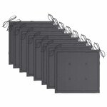 vidaXL Chaises pliables d'extérieur et coussins lot de 8 Bois d'acacia