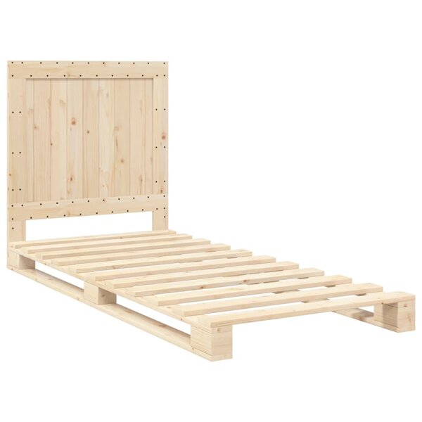 vidaXL Cadre de lit avec tête de lit 90x200 cm bois de pin massif