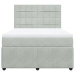 vidaXL Sommier à lattes de lit et matelas Gris clair 140x190cm Velours