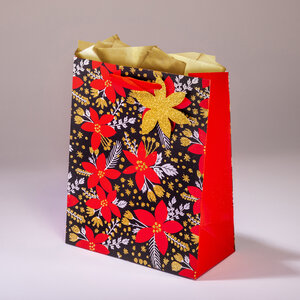 Sac cadeau ecarlate mml 20 x h 25 fleurs