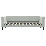 vidaXL Lit de jour avec gigogne et tiroirs gris clair 90x190cm velours