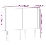 vidaXL Tête de lit à LED Rose 147x16x118/128 cm Velours