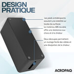 ACROPAQ Boîte cache câble L (32 x 13 x 13 cm)- Cache multiprise  Boîte Rangement câble- Boîte multiprise- Polystyrène-Noir