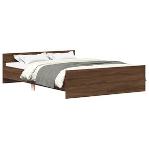 vidaXL Cadre de lit sans matelas chêne marron 135x190 cm