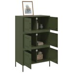 vidaXL Buffet haut vert olive 68x39x113 cm acier