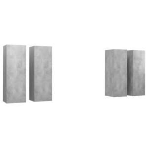 vidaXL Meubles TV 4 Pièces Gris béton 30 5x30x90 cm Bois d'ingénierie