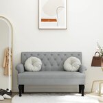 vidaXL Banc avec dossier gris clair 120x62x75 5 cm tissu