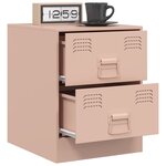 vidaXL Tables de chevet 2 Pièces rose 34 5x39x44 cm acier