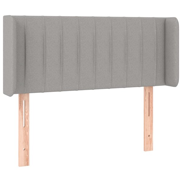 vidaXL Tête de lit avec oreilles Gris clair 83x16x78/88 cm Tissu