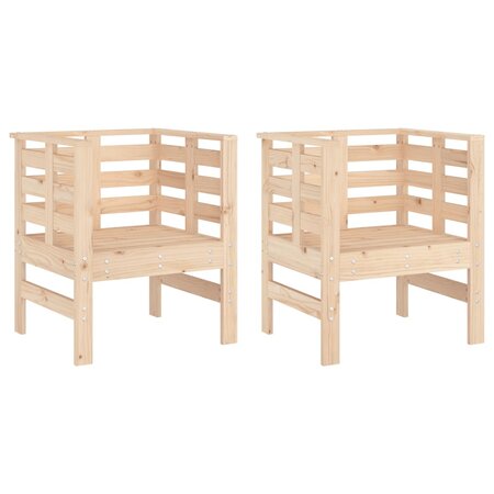 vidaXL Chaises de jardin lot de 2 61 5x53x71 cm bois de pin massif