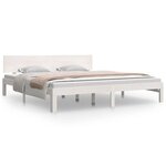 vidaXL Cadre de lit Blanc Bois massif 180x200 cm Super King