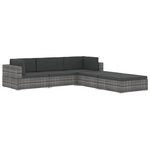 vidaXL Repose-pied sectionnel 1 pc avec coussin Résine tressée Noir