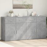 vidaXL Buffets 2 Pièces gris béton 79x38x80 cm bois d'ingénierie