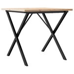 vidaXL Table à manger cadre en X 90x90x75 5cm bois de pin massif fonte