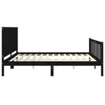 vidaXL Cadre de lit avec tête de lit noir 200x200 cm bois massif