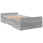 vidaXL Cadre de lit et tiroirs sonoma gris 75x190cm bois d'ingénierie