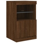 vidaXL Buffet avec lumières LED chêne marron 164x37x67 cm