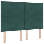 vidaXL Tête de Lit Design Blocs en Diamant Verte Foncée 144 cm Velours