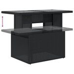 vidaXL Table de jardin dessus en verre noir 100x55x73cm résine tressée