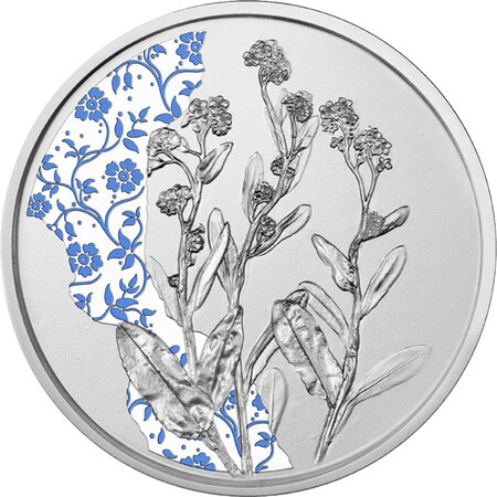 Monnaie en argent 10 euro g 16.82 millésime 2023 language of flowers austria forget me not