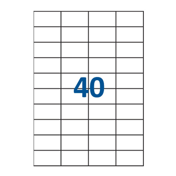 Lot de 1000 Planches étiquettes autocollantes blanches sur feuille A4 : 52 5 x 29 7 mm (40 étiquettes)