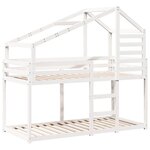 vidaXL Lit superposé avec toit blanc 90x200 cm bois de pin massif