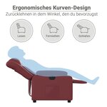 vidaXL Fauteuil inclinable électrique Rouge bordeaux Similicuir