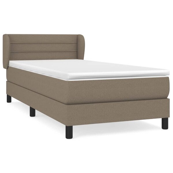 vidaXL Sommier à lattes de lit avec matelas Taupe 90x200 cm Tissu