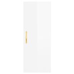 vidaXL Buffet haut Blanc brillant 34 5x34x180 cm Bois d'ingénierie