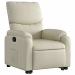 vidaXL Fauteuil inclinable Crème Similicuir