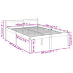 vidaXL Lit pour personne âgée 140x200 cm bois massif de pin