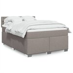 vidaXL Sommier à lattes de lit avec matelas Taupe 160x200 cm Tissu