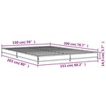 vidaXL Cadre de lit sans matelas chêne fumé 150x200 cm