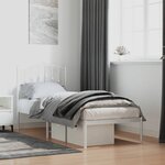 vidaXL Cadre de lit métal sans matelas avec tête de lit blanc 75x190cm