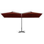 vidaXL Parasol double avec mât en acier Terre cuite 600x300 cm