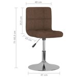 vidaXL Chaises pivotantes à manger lot de 6 marron tissu