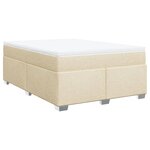 vidaXL Sommier à lattes de lit avec matelas Crème 140x200 cm Tissu