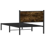 vidaXL Cadre de lit en métal sans matelas chêne fumé 100x190 cm