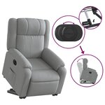 vidaXL Fauteuil inclinable électrique gris clair tissu