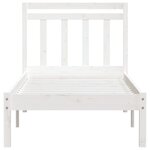 vidaXL Cadre de lit Blanc 90x190 cm Simple Bois massif
