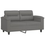 vidaXL Canapé 2 places avec oreillers gris foncé 120 cm