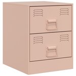 vidaXL Tables de chevet 2 Pièces rose 34 5x39x44 cm acier